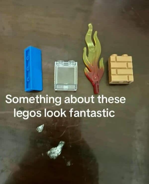 LEGO pieces arranged to resemble the Fantastic Four