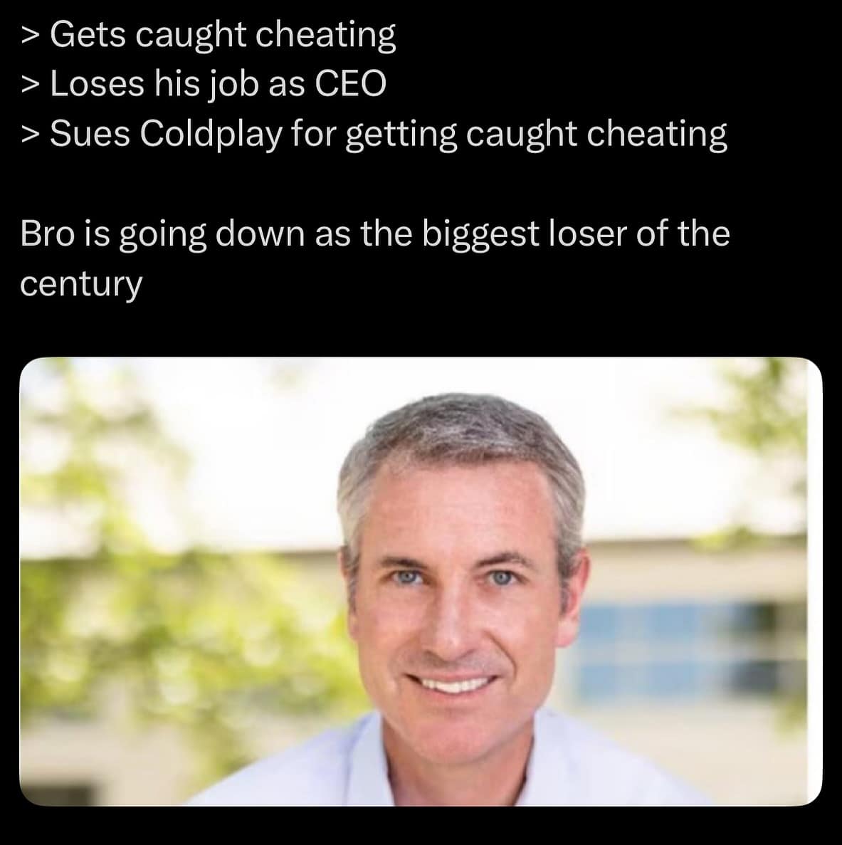 Man gets caught cheating, sues Coldplay meme