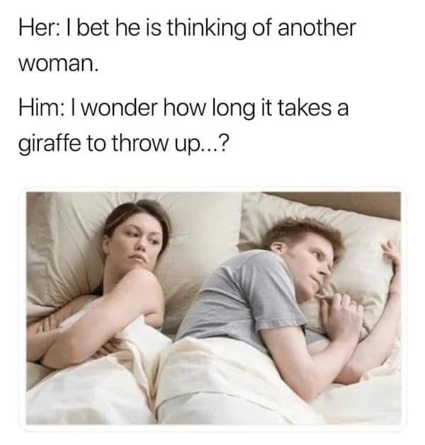 Man wondering how long giraffes take to throw up