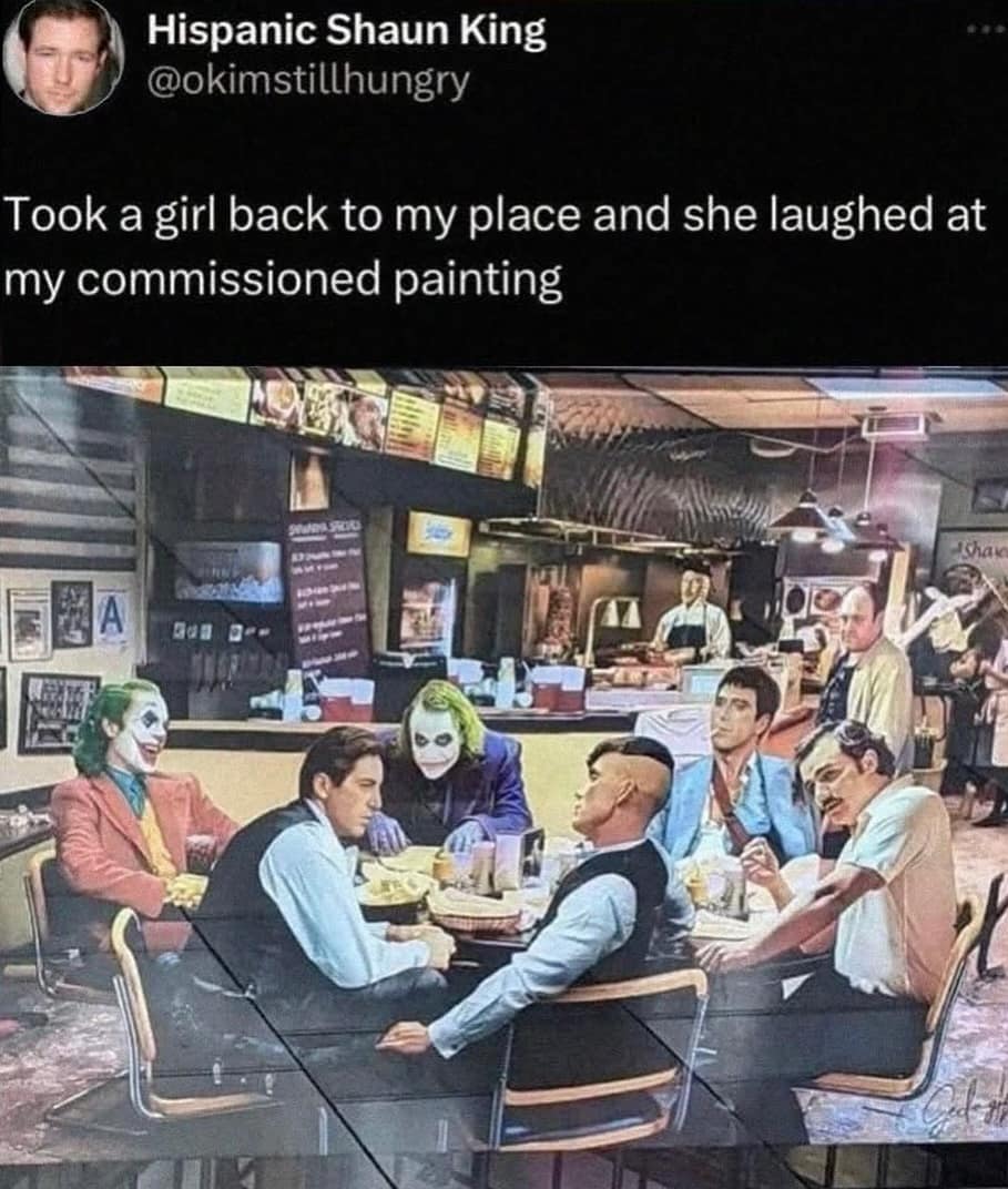 Took a girl back to my place and she laughed at my commissioned painting