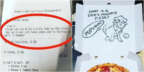 Pizza box joke request fulfilled with pun about pepperoni