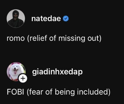 romo (relief of missing out)