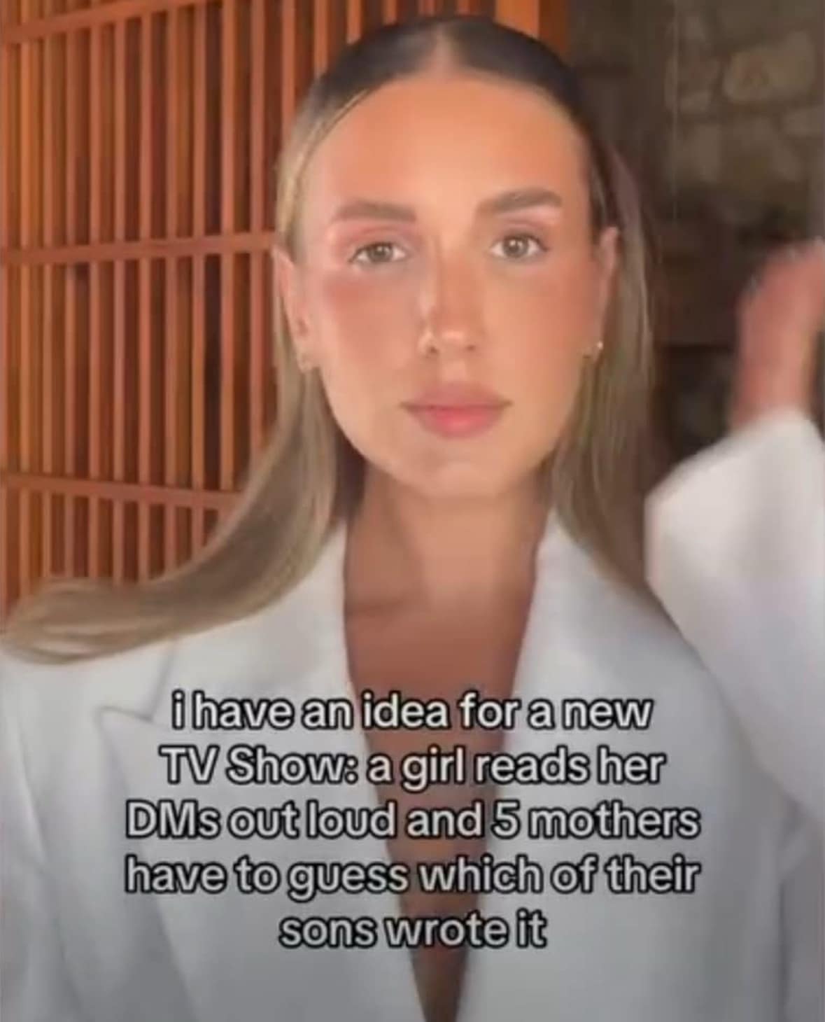 i have an idea for a new TV Shows a girl reads her Dis out loud and 5 mothers have to guess which of their sons wrote it