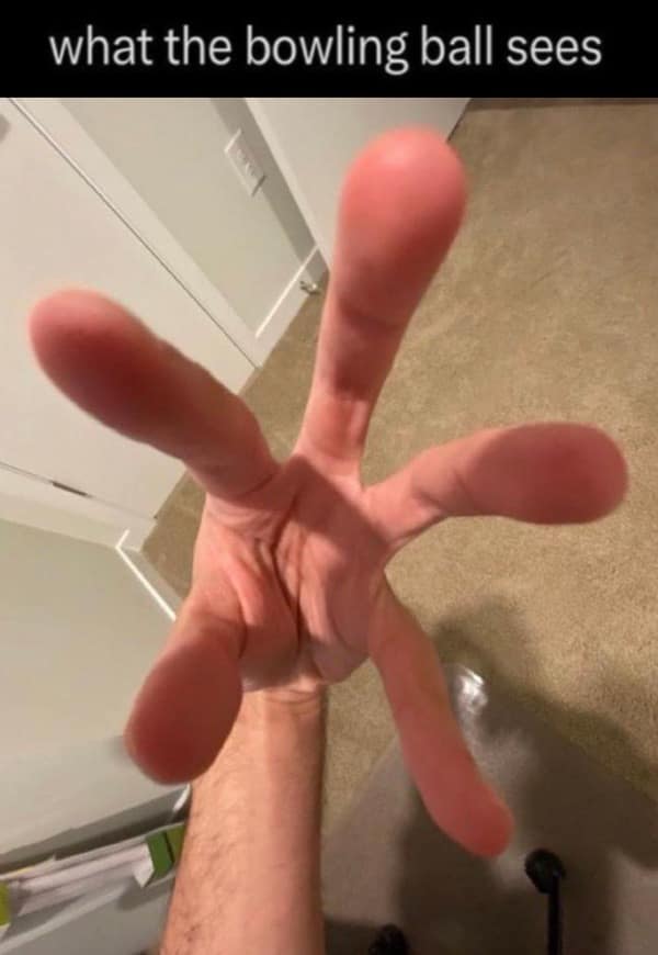 what the bowling ball sees