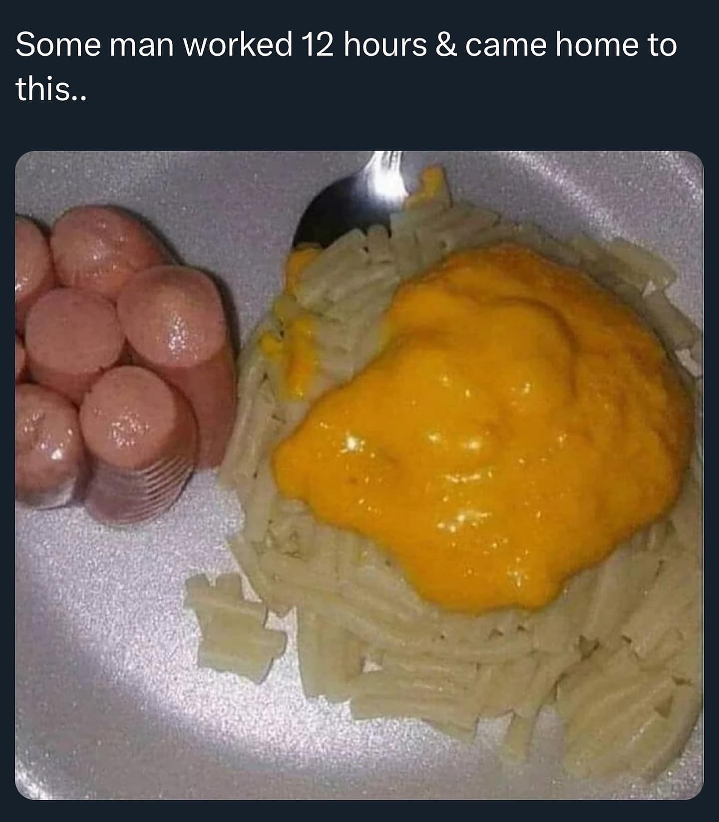 Some man worked 12 hours & came home to this..