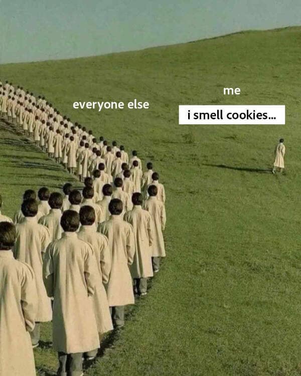 everyone else me i smell cookies...