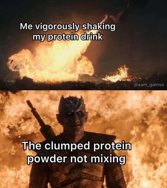 Me vigorously shaking my protein drink @sam gainss The clumped protein powder not mixing