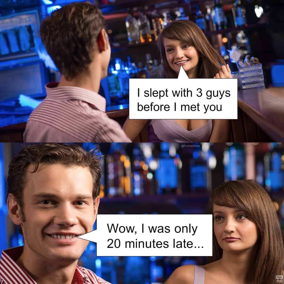 Man reacts to woman admitting she slept with others before their date