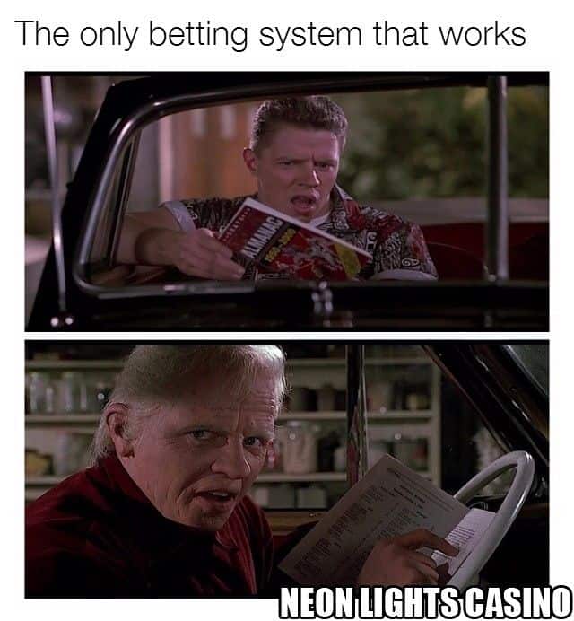 Back to the Future betting system joke.