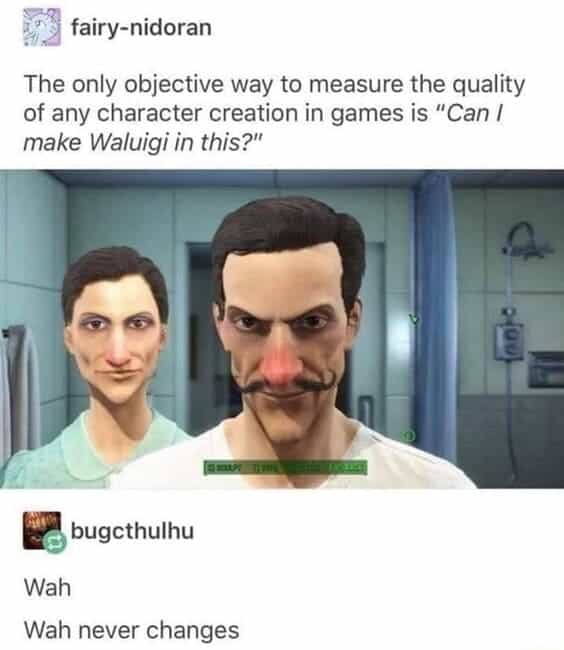 The only objective way to measure the quality of any character creation in games is "Can I make Waluigi in this?"