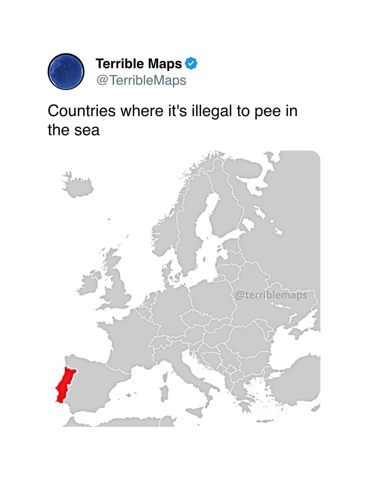 Countries where it's illegal to pee in the sea