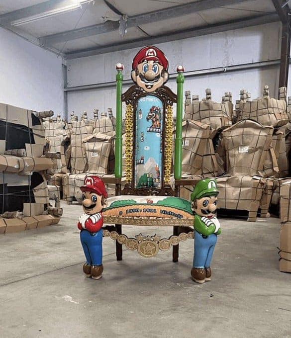Throne chair themed around Super Mario Bros.