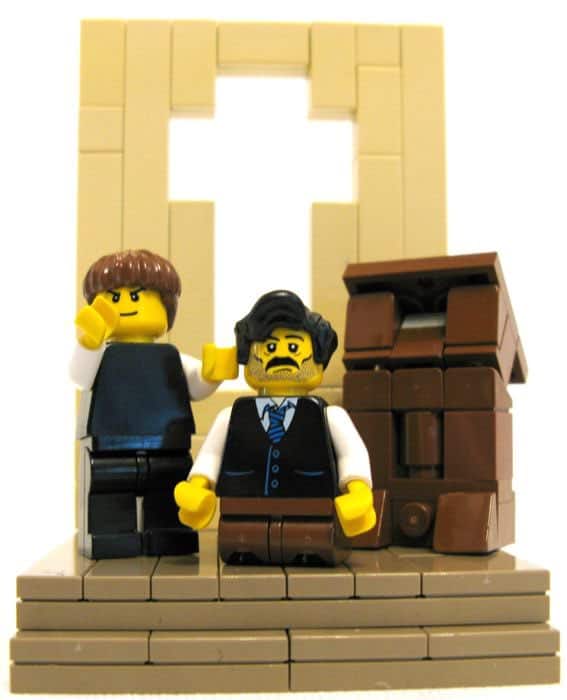 LEGO execution scene with minifigs