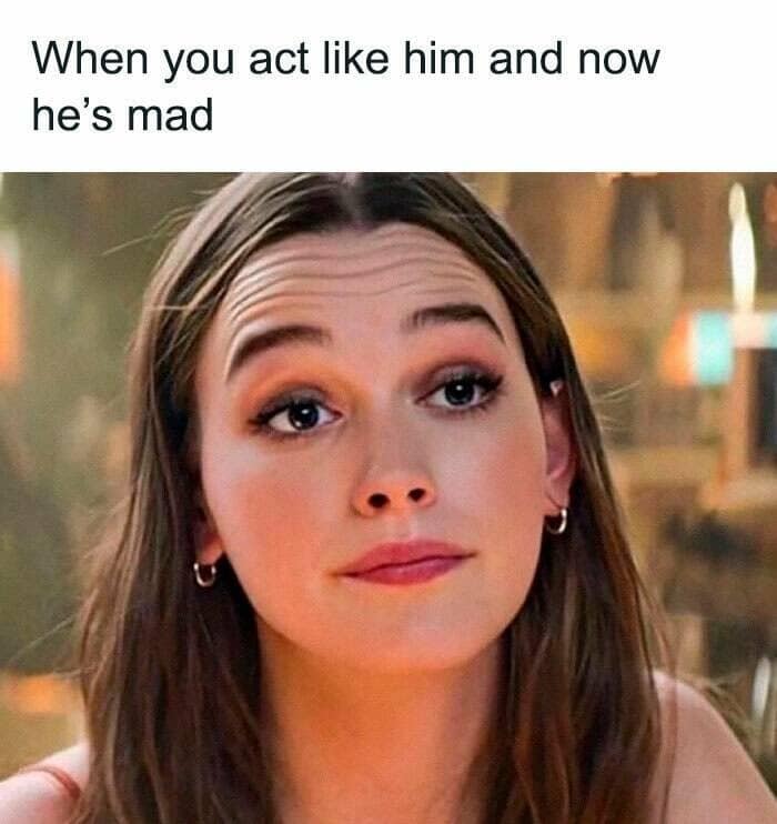 A meme of a woman with a smug expression, representing a mischievous friend.