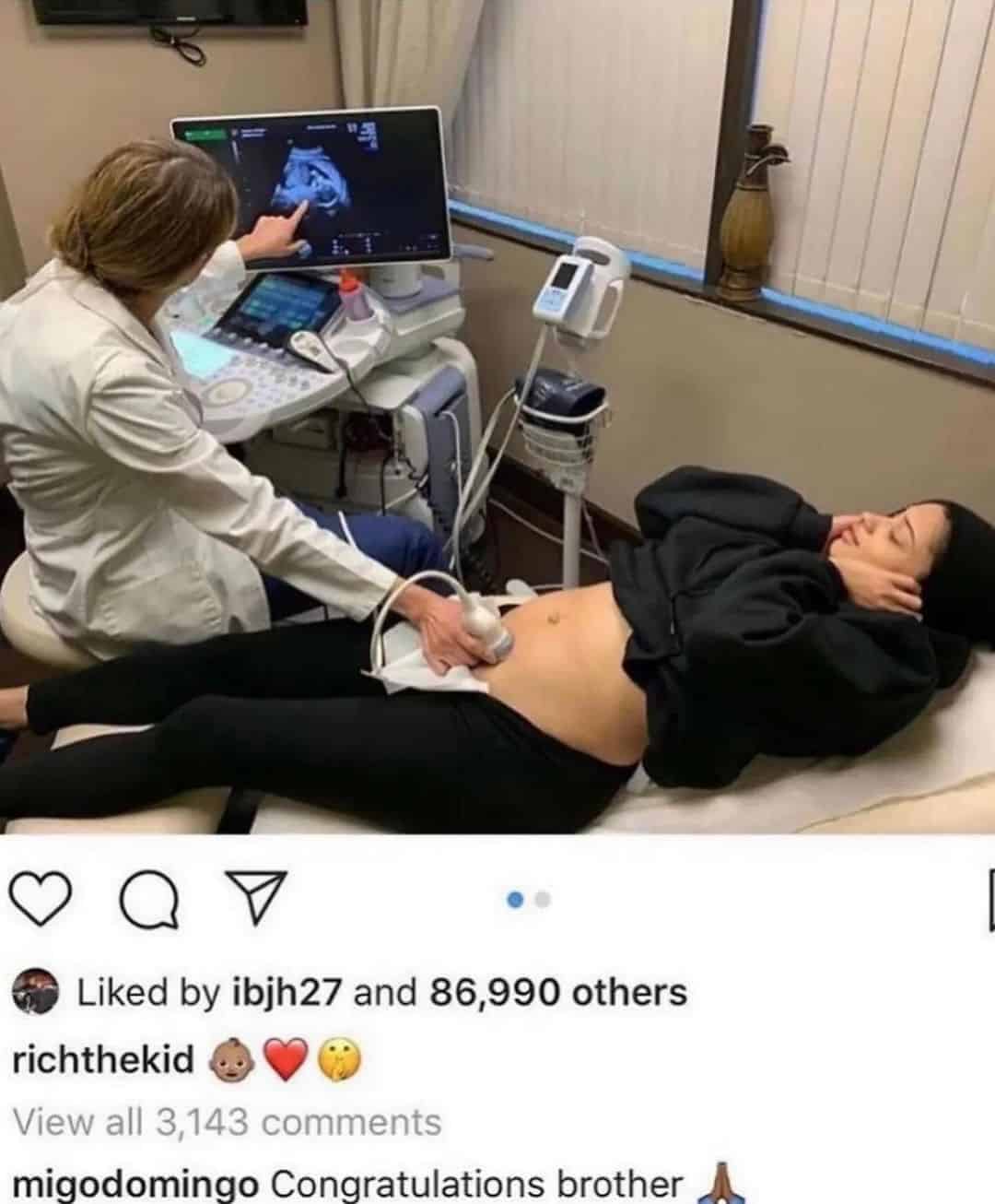 Woman receiving ultrasound during pregnancy