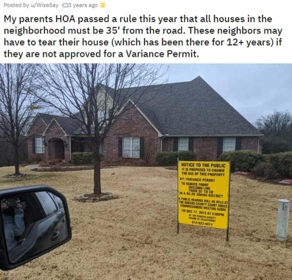 A condo HOA nightmare where a new rule might force someone to tear their house down.