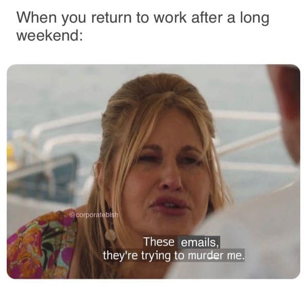 Jennifer Coolidge from The White Lotus meme saying "These emails, they're trying to murder me."