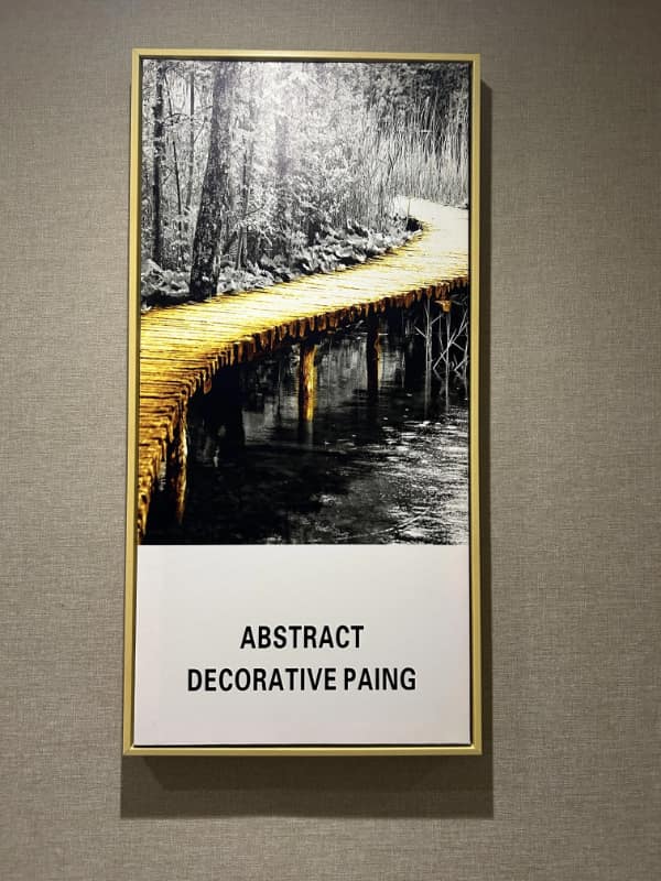 Framed hotel artwork with a spelling error