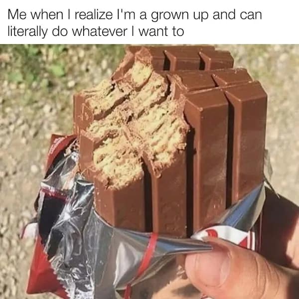 KitKat bar bitten straight across all sticks instead of snapping them apart.