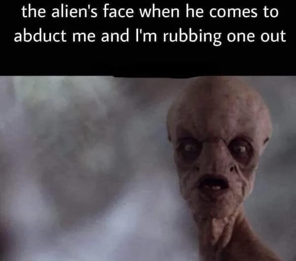 Alien caught off guard by awkward human behavior