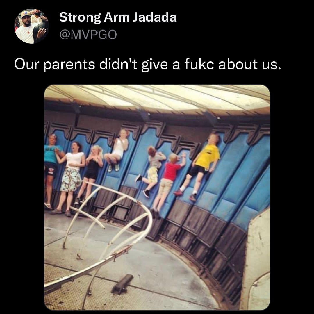 Amusement park ride with kids pinned to the wall mid-spin