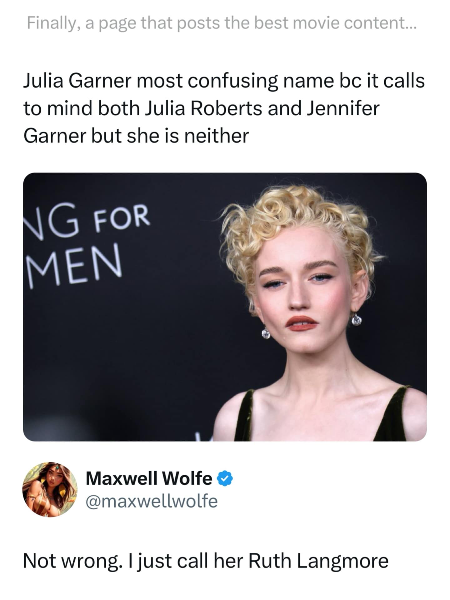 Meme about Julia Garner’s name causing celebrity confusion