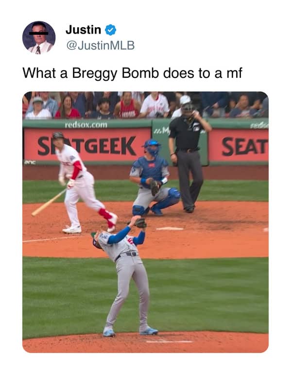 Pitcher reacting dramatically to a home run by Bregman