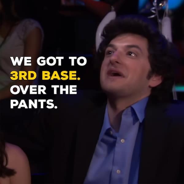 A funny Jean-Ralphio moment from Parks and Rec where he brags about getting to third base.