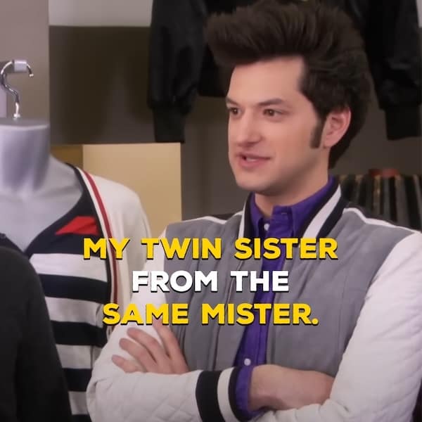 A funny Jean-Ralphio moment from Parks and Rec where he rhymes about his twin sister.