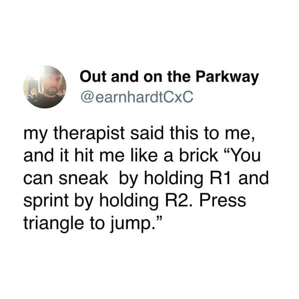 A funny "my therapist said" tweet from someone who misunderstands the advice to burn angry letters.