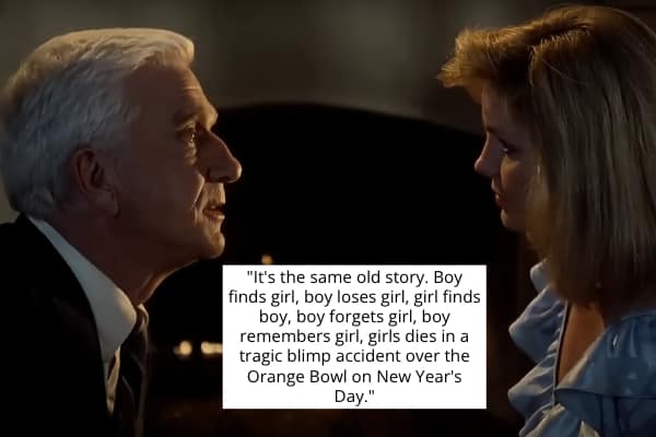 A long, absurd story from Leslie Nielsen about blimps and the Orange Bowl.