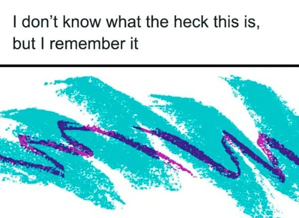 A nostalgia meme featuring the iconic purple and teal "Jazz" design from 90s paper cups.