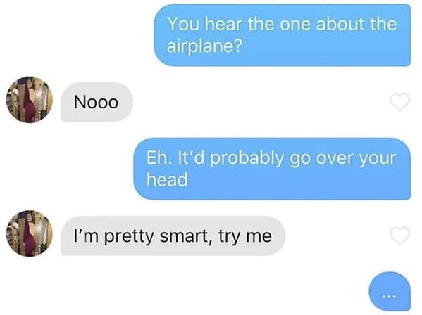 A funny text message where someone proves the airplane joke went over their head.