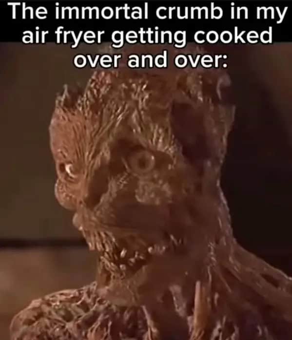 A kitchen-fail relatable meme for lazy cooks who gamble with dinner to save on cleanup.