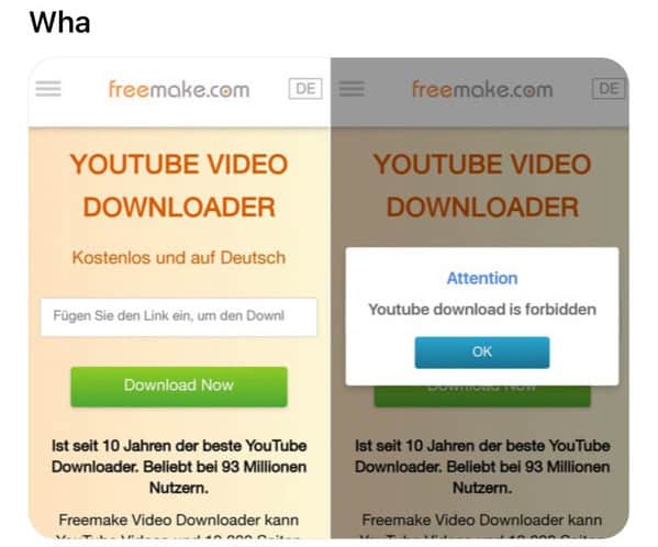 YouTube downloader site blocks YouTube downloads