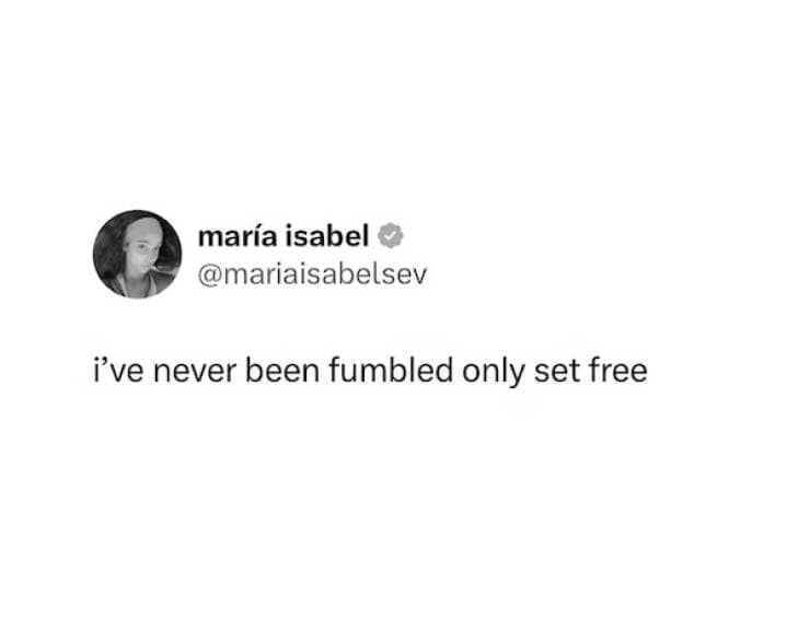 Short affirmation declaring I’ve never been fumbled, only set free.