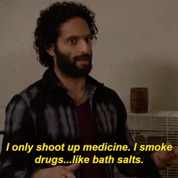 A classic Rafi quote from "The League" where he explains his very questionable and bizarre logic about drug use.