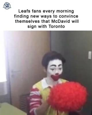 A meme about the Montreal Canadiens still suffering 10,880 days after the infamous Patrick Roy trade.