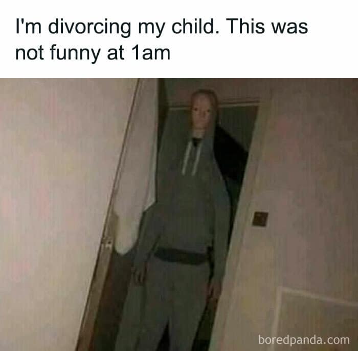 A meme dump image of a person in a doorway with the caption "I'm divorcing my child."