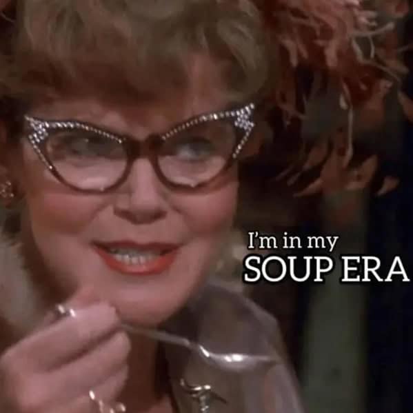 A soup meme of Jessica Rabbit from "Who Framed Roger Rabbit" declaring she is in her "soup era."