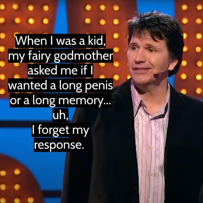 A Stewart Francis joke about not wanting children and offering to drop his kids off for someone else.