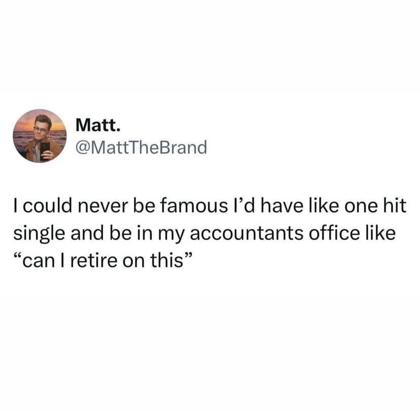 A work meme tweet about wanting to retire immediately after having one small taste of success.