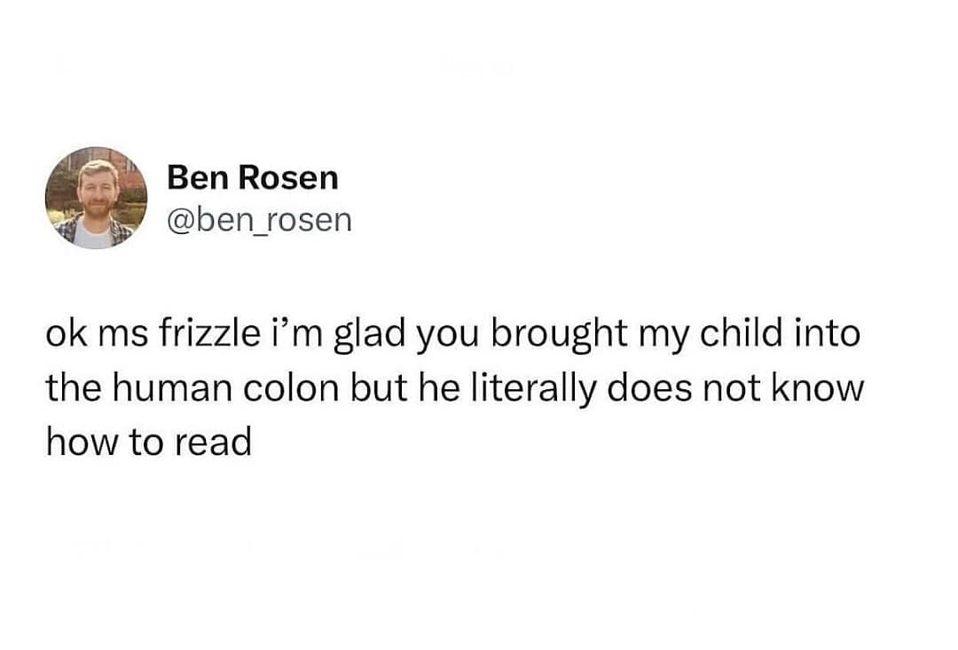 A funny classic meme of a viral tweet joking about Ms. Frizzle from The Magic School Bus