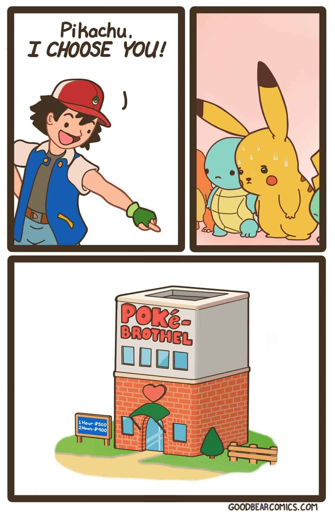 A very dark humor comic that gives the phrase "I Choose You!" a disturbing new meaning in the Pokémon world.