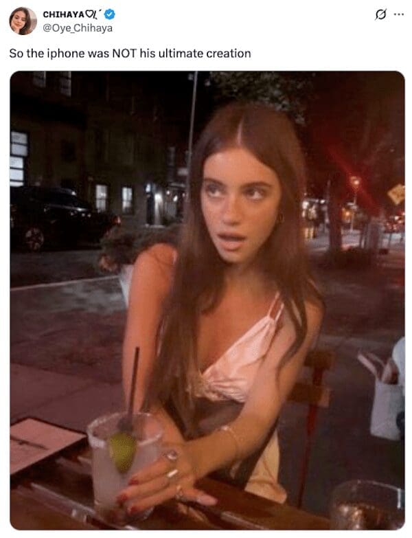 A Steve Jobs daughter meme with a picture of Eve Jobs and the caption, "So the iphone was NOT his ultimate creation."