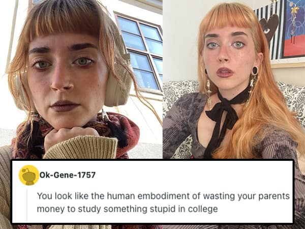 Woman posts on r/RoastMe and gets roasted for looking like she wastes her parents' college money.