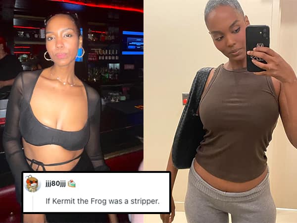 A woman posts photos on r/RoastMe and gets hilariously roasted as looking like "Kermit the Frog was a stripper."