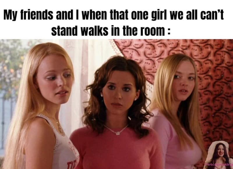 A nerdy Mean Girls meme that makes a pun on the title with mathematical formulas for "Mean," "Median," and "Mode."