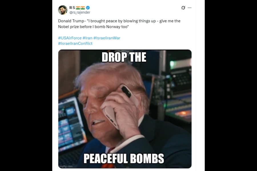 A funny Trump Nobel Prize meme that uses a fake Trump quote, "TOTALLY RIGGED. VERY SAD!" to react to the news.