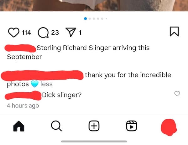 An unfortunate name combination, Sterling Richard Slinger, which gets called out in the comments for its nickname